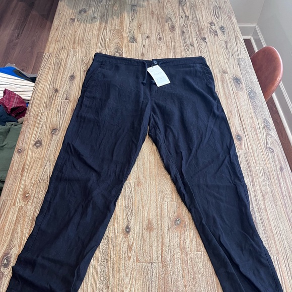 Zara Linen Large Pants in Black Size 44 (US: 34) w/ tags - Picture 4 of 5